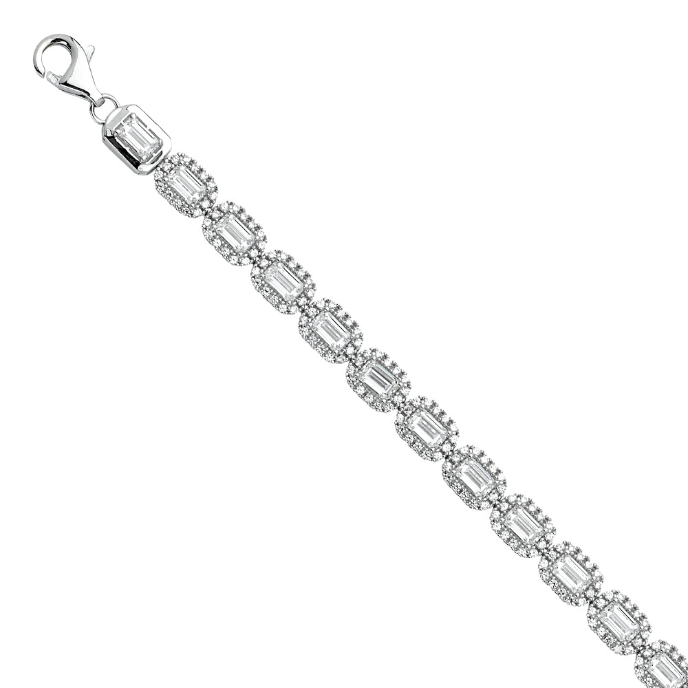 14K White Gold Swarovski CZ Bracelet