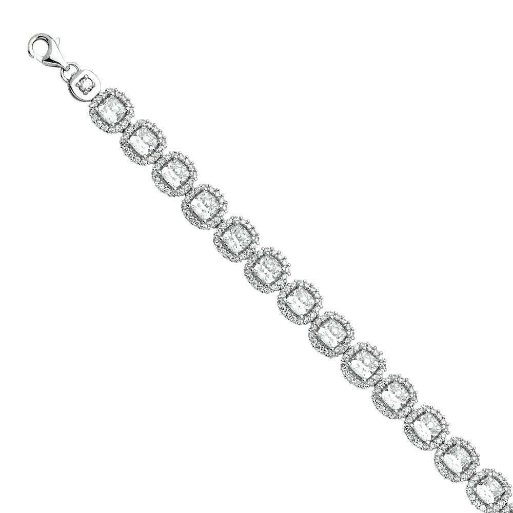 14K White Gold Swarovski CZ Bracelet