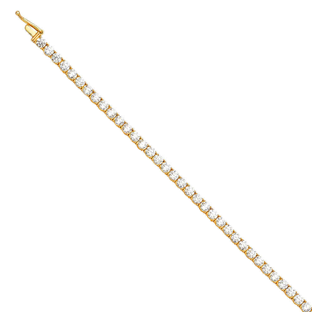 14K Yellow Gold Tennis Bracelet (2.25 mm)