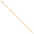 14K Yellow Gold CZ Heart Bracelet