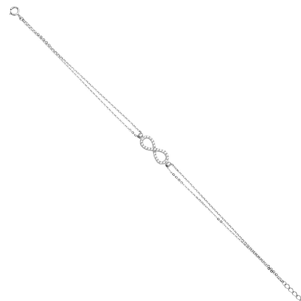 14K White Gold Light Chain Bracelet