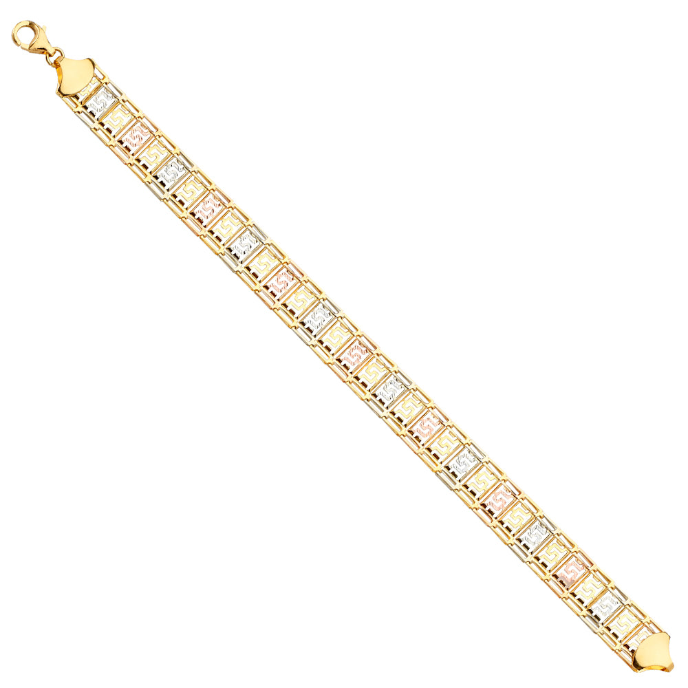 14K Yellow White Rose Goldolor Fancy Bracelet