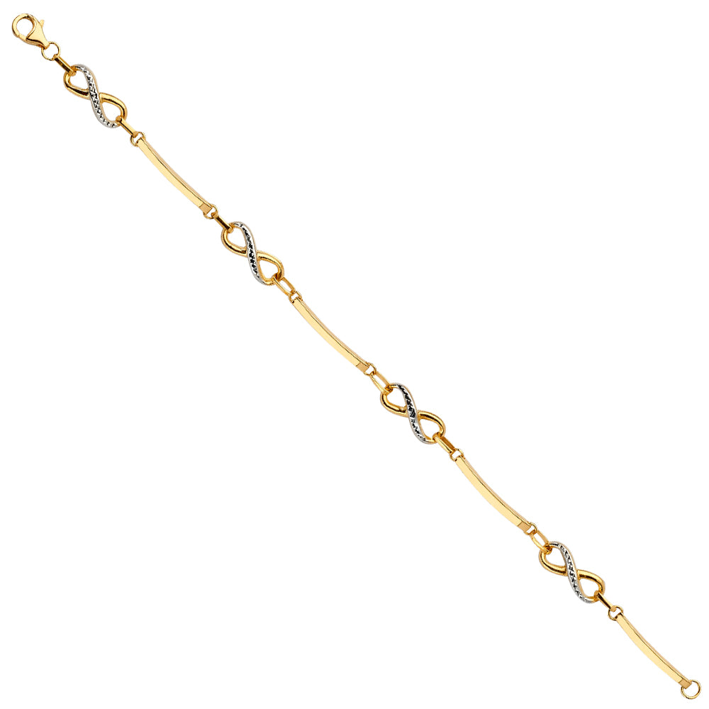 14K Two Tone Goldone Fancy Bracelet