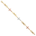 14K Yellow White Rose Goldolor Fancy Bracelet