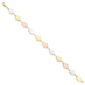 14K Yellow White Rose Goldolor Fancy Bracelet
