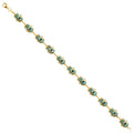 14K Yellow Gold Hamsa Blue Evil Eye Bracelet