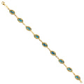 14K Yellow Gold Blue Evil Eye Bracelet
