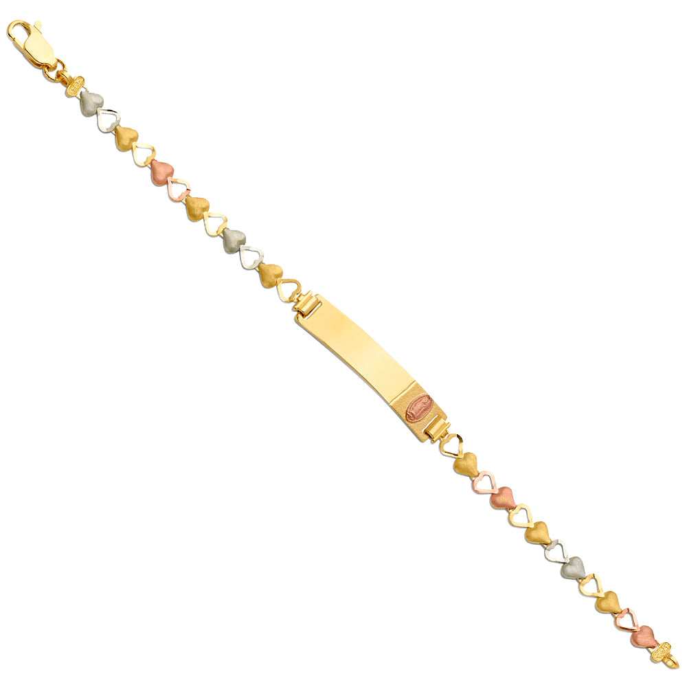 14K Yellow White Rose Goldolor Guadalupe Baby ID Bracelet