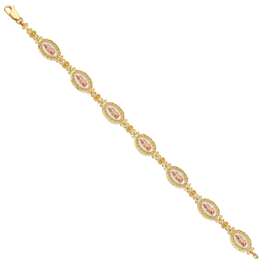 14K Yellow White Rose Goldolor Guadalupe Bracelet