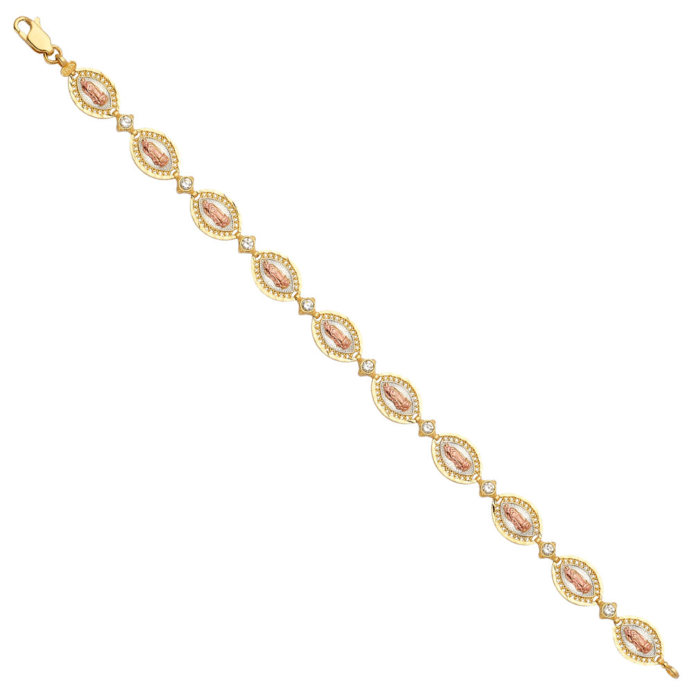 14K Yellow White Rose Goldolor Guadalupe Bracelet