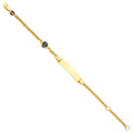 14K Yellow Gold Baby ID Bracelet W/Evil Eye