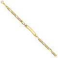 14K Yellow Gold Baby ID Bracelet W/Evil Eye