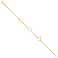 14K Yellow White Rose Gold Light Chain Bracelet