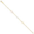 14K Yellow White Rose Gold Light Chain Bracelet