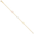 14K Yellow White Rose Gold Light Chain Bracelet