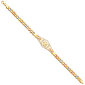 14K Yellow White Rose Goldolor 15 Years ID Bracelet