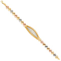 14K Yellow White Rose Goldolor 15 Years ID Bracelet