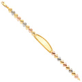 14K Yellow White Rose Goldolor ID Bracelet
