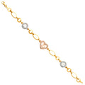 14K Yellow White Rose Goldolor 15 Years CZ Bracelet