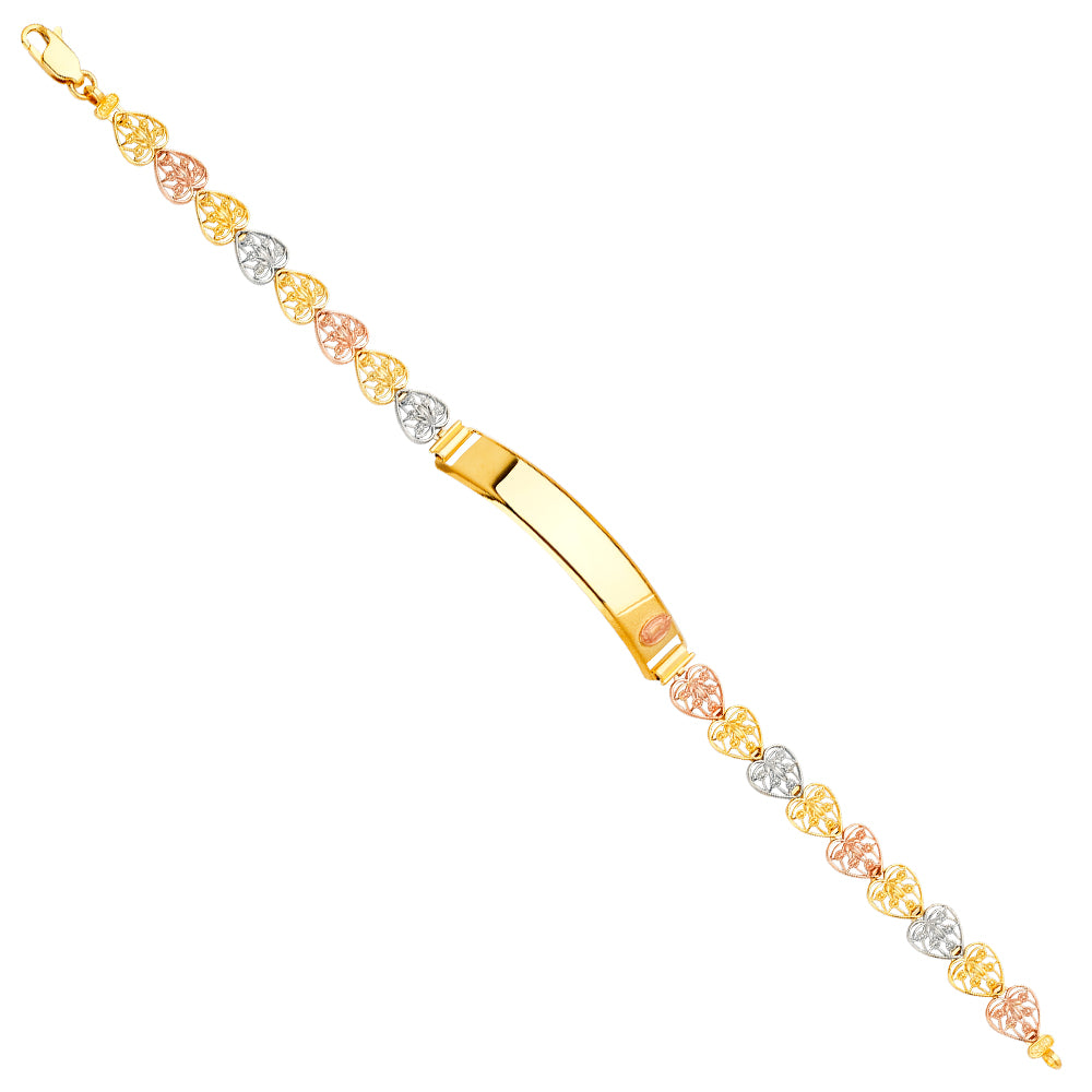 14K Yellow White Rose Goldolor Guadalupe ID Bracelet