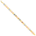 14K Yellow White Rose Goldolor Bracelet