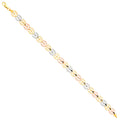 14K Yellow White Rose Goldolor Bracelet