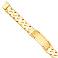 14K Yellow Gold Solid Link ID Bracelet