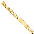 14K Yellow Gold Solid Link ID Bracelet