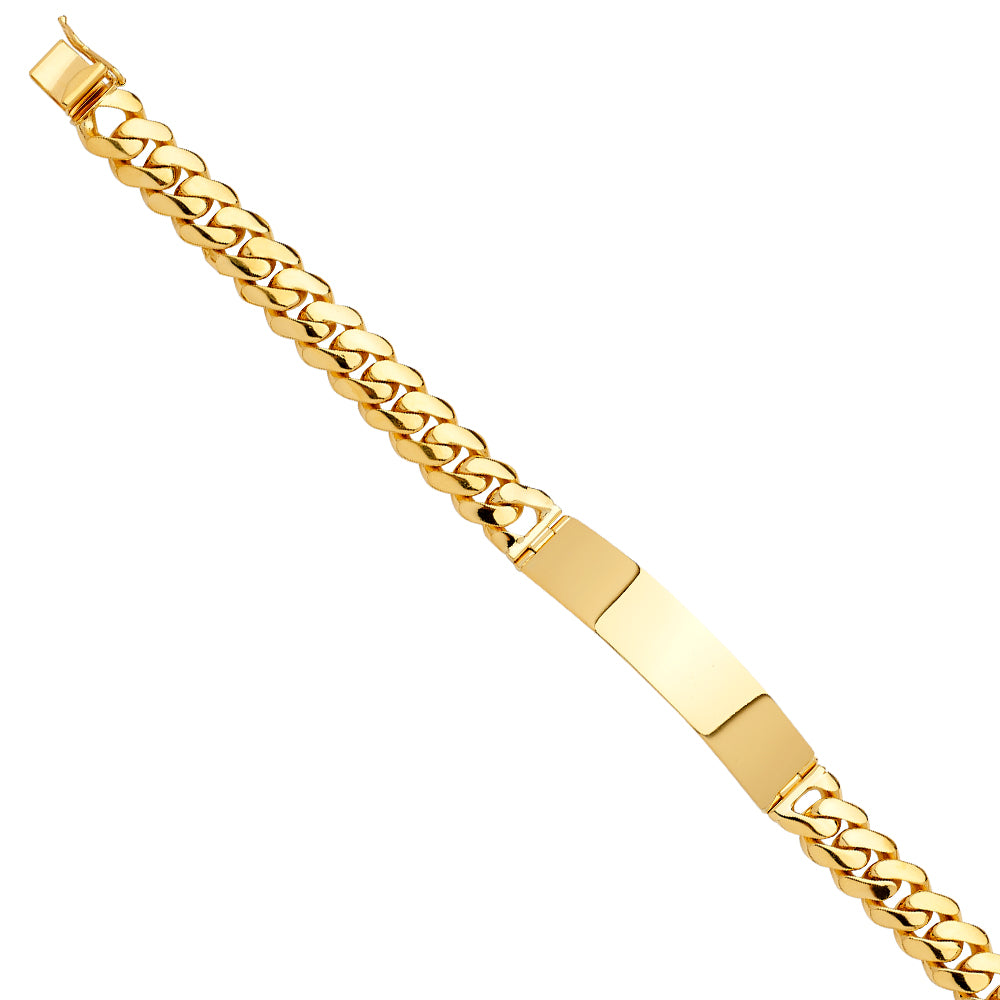 14K Yellow Gold Solid Link ID Bracelet