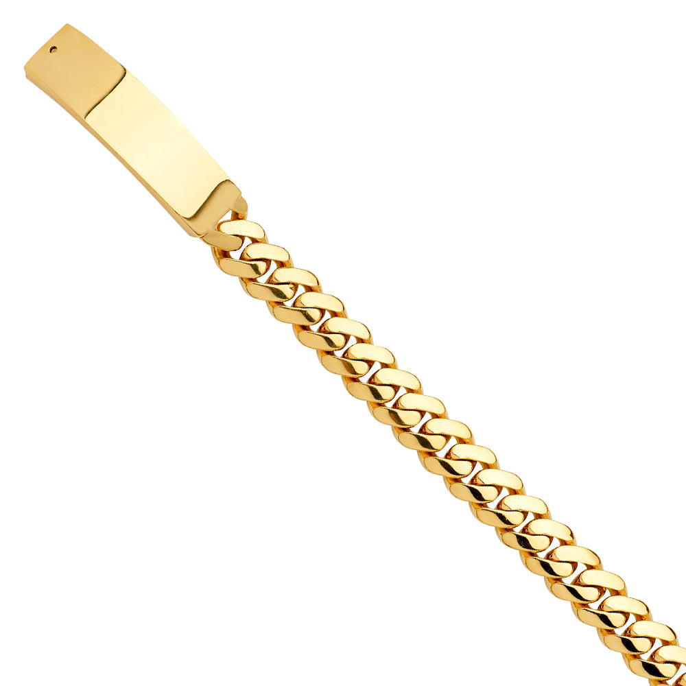 14K Yellow Gold Solid Link Military ID Bracelet