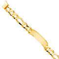14K Yellow Gold Solid Link ID Bracelet