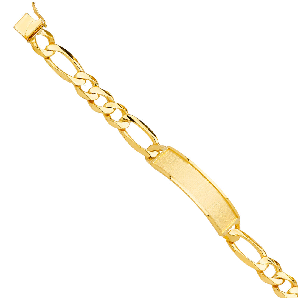 14K Yellow Gold Solid Link ID Bracelet