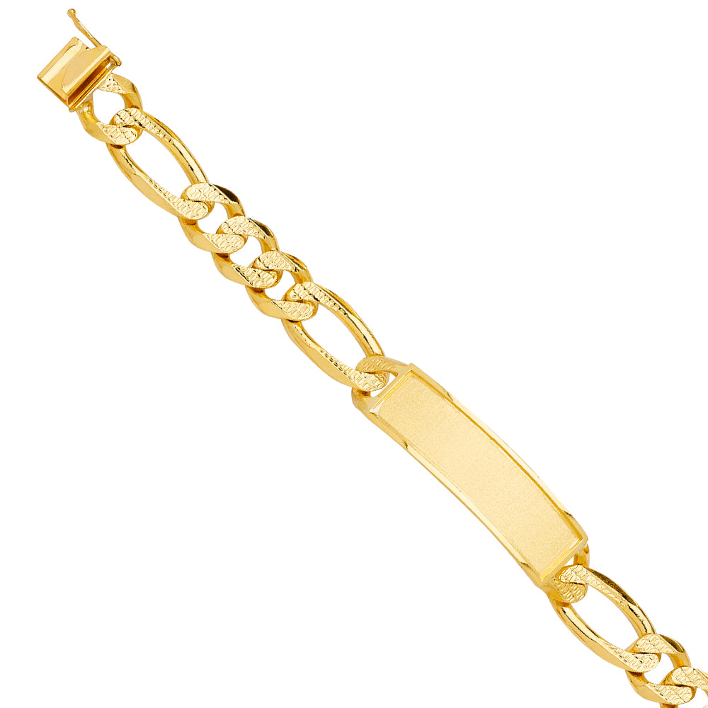 14K Yellow Gold Solid Link ID Bracelet