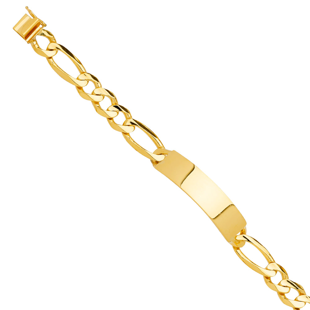 14K Yellow Gold Solid Link ID Bracelet