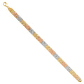 14K Yellow White Rose Goldolor Crystal Cut Bracelet