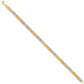 14K Yellow White Rose Goldolor Crystal Cut Bracelet