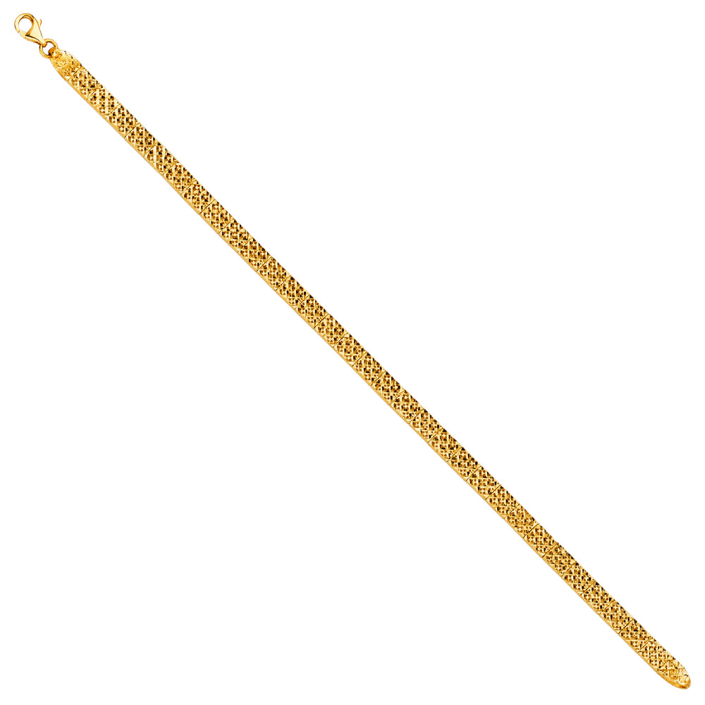 14K Yellow Gold Crystal Cut Bracelet