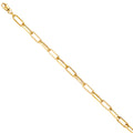 14K Yellow Gold 5.5 mm Hollow Paperclip Bracelet 7.5