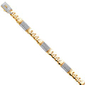 14K Yellow Gold 9.5 mm Hollow Fancy Monaco CZ Br with CZ Lock