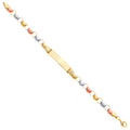 14K Yellow White Rose Gold Stampato Br W/Plain ID For Junior
