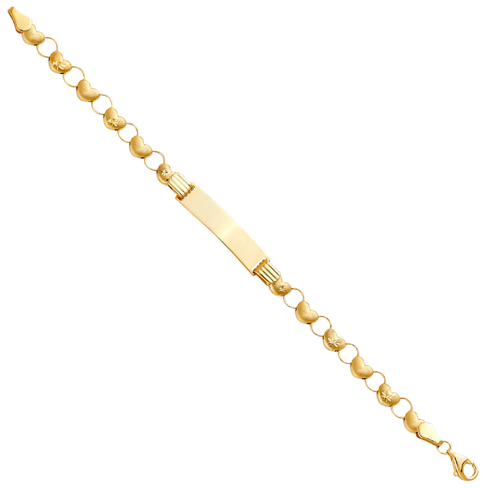 14K Yellow Gold Stampato Br W/Plain ID For Junior