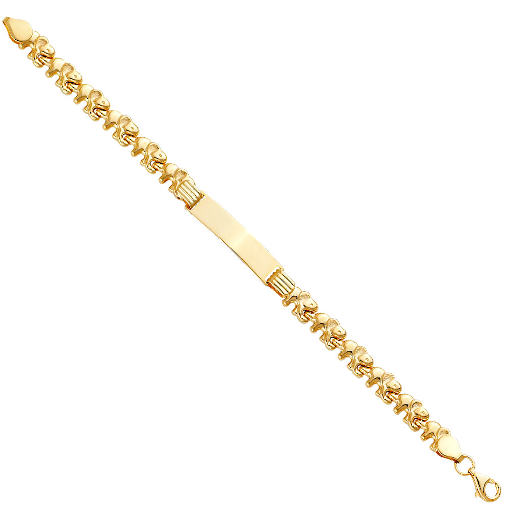 14K Yellow Gold Stampato Br W/Plain ID For Junior