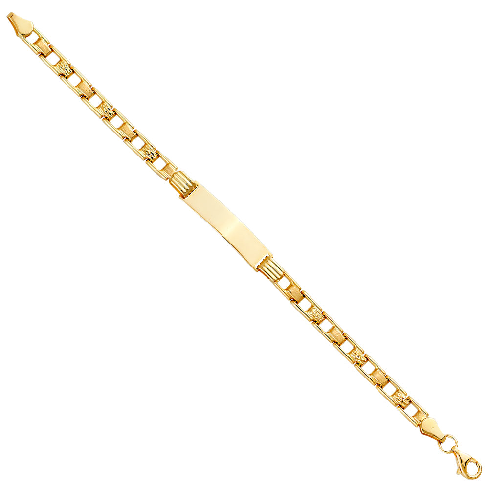 14K Yellow Gold Stampato Br W/Plain ID For Junior