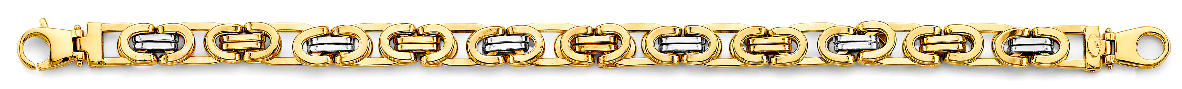 14K Two Tone Gold Fancy Men'S Bracelet