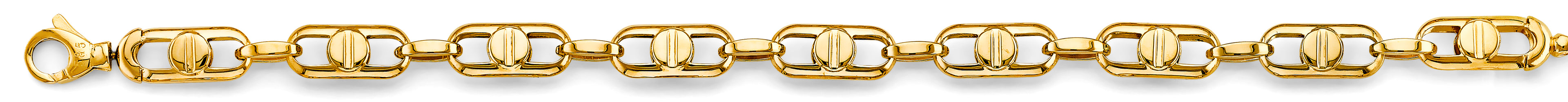 14K Yellow Gold Fancy Screw Link Men'S Bracelet