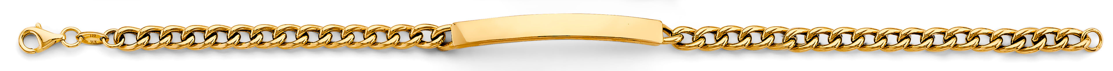 14K Yellow Gold Hollow Cuban ID Bracelet