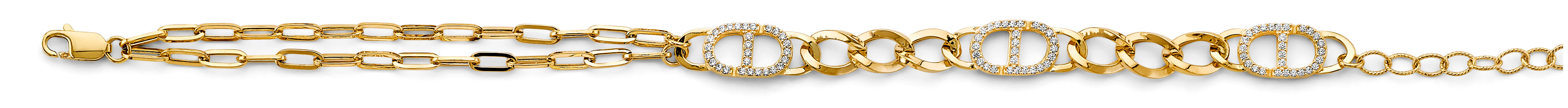 14K Yellow Gold CZ Fancy Bracelet