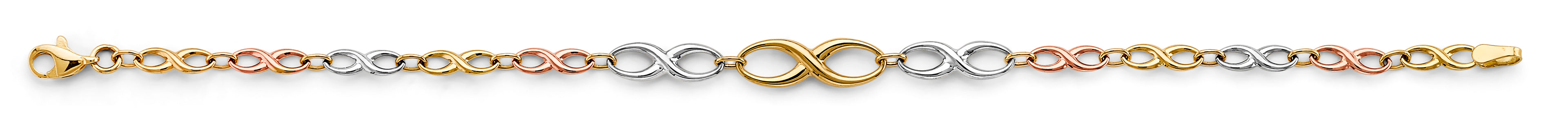 14K Yellow White Rose Gold Infiniti Bracelet