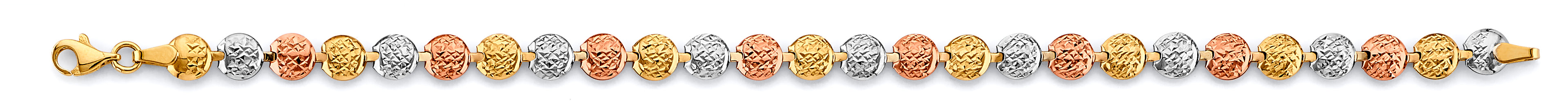 14K Yellow White Rose Gold Fancy Bracelet