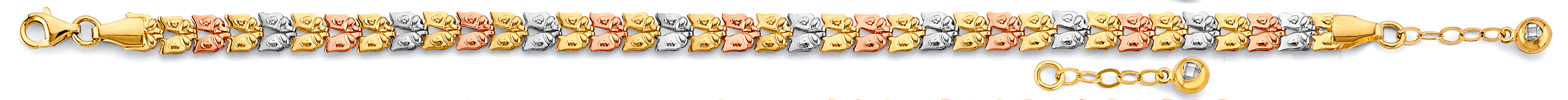 14K Yellow White Rose Gold Fancy Bracelet